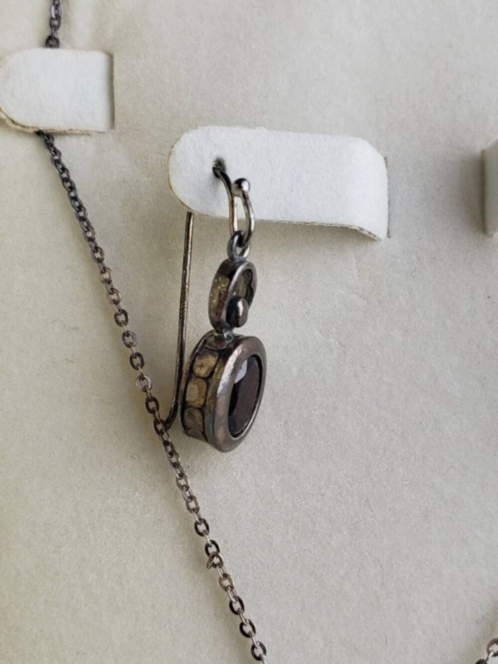 Vintage Sterling Garnet Set Coldwater Creek Garnet Necklace Earring Set - Picture 3 of 5